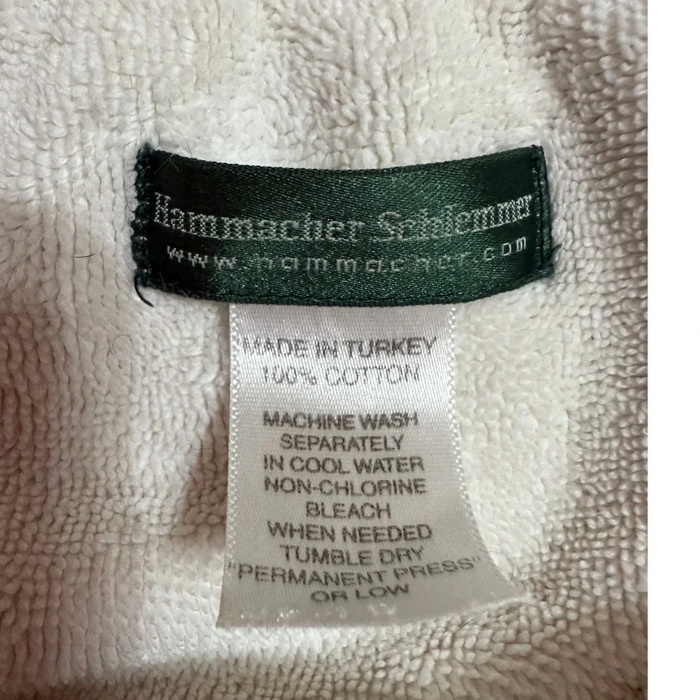 Hammacher Schlemmer White Cotton Terry Spa Bath Wrap Snap Closure Pocket